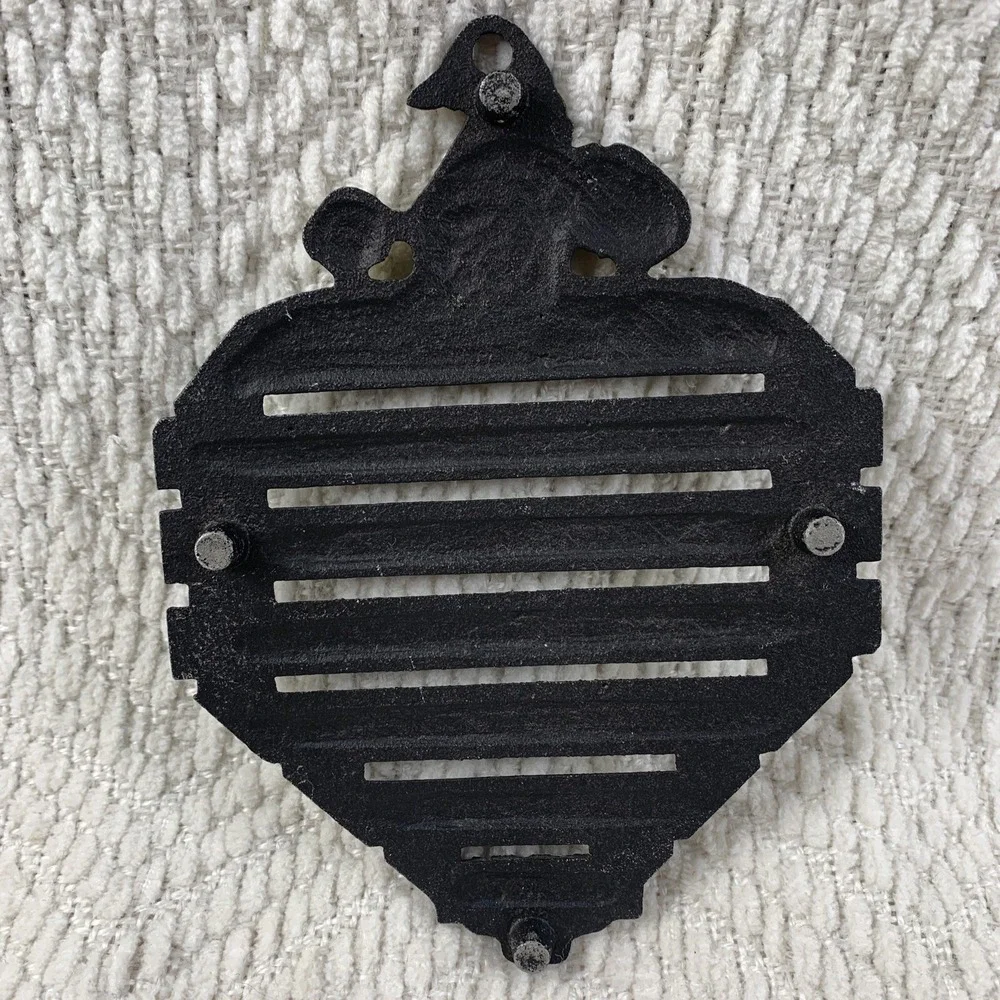Vintage Cast Aluminum‎ House Is Clean Metal Trivet Kitchen Decor White Black USA